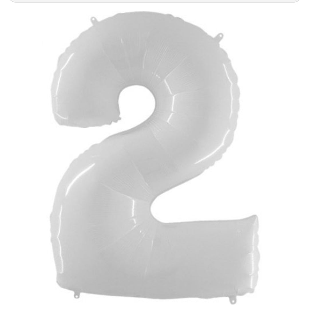 SHINY WHITE NUMBERS 0-9 BALLOONS (34INCH ) - Image 3