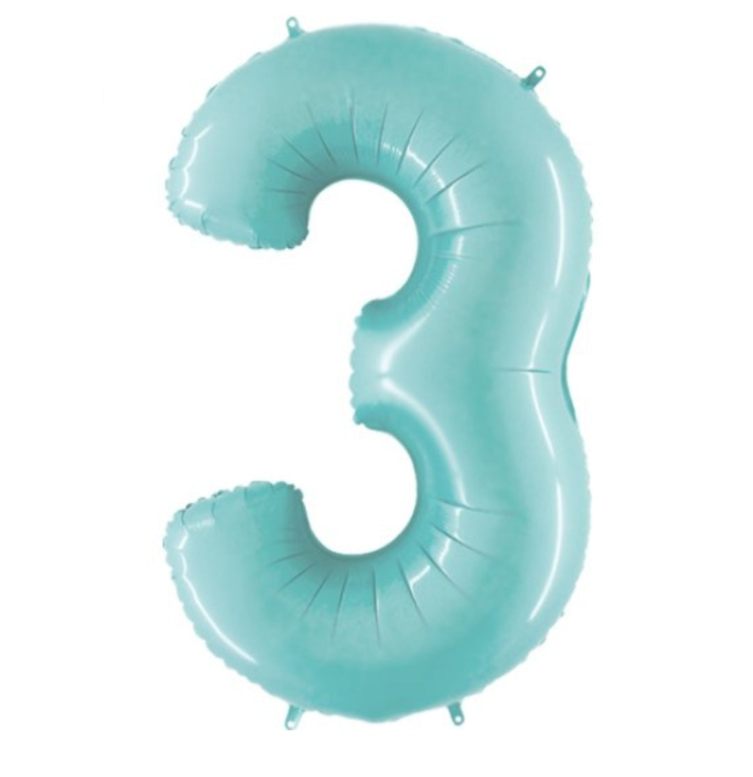 PASTEL BLUE NUMBERS 0-9 BALLOONS (INCH) - Image 4