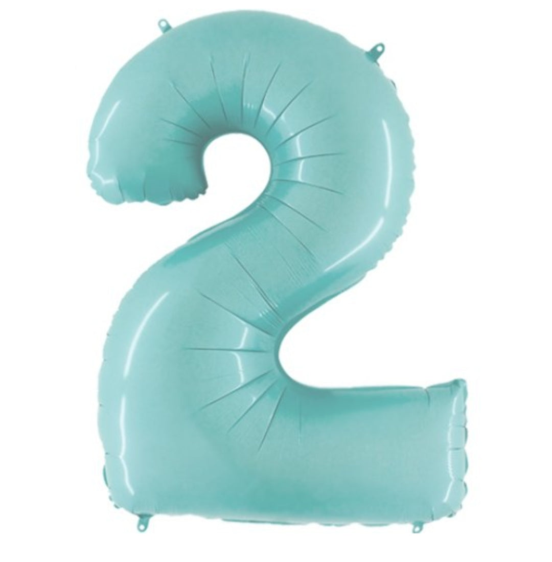 PASTEL BLUE NUMBERS 0-9 BALLOONS (INCH) - Image 3