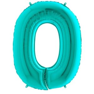 TIFFANY BLUE NUMBERS 0-9 BALLOONS (34 INCH )