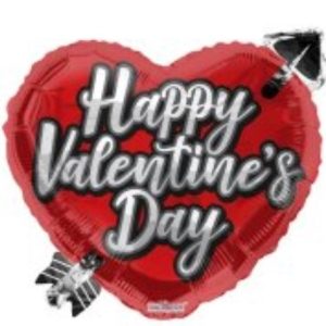 HEART WITH ARROW ECO VALENTINE FOIL BALLOON (18 INCH)