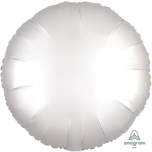 WHITE SATIN ROUND FOIL BALLOON 18"