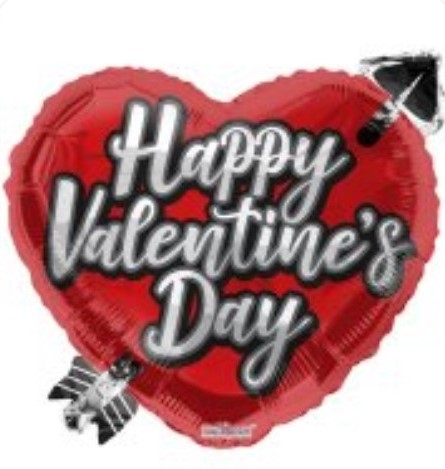HEART WITH ARROW ECO VALENTINE FOIL BALLOON (18 INCH)