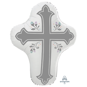 HOLY DAY CROSS SUPERSHAPE FOIL BALLOON 28 INCH