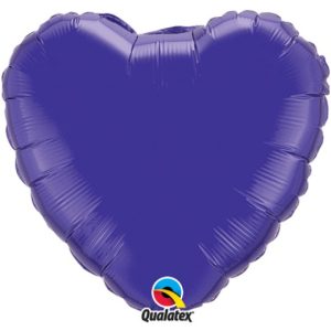 QUARTZ PURPLE HEART FOIL BALLOON 18"