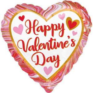 VALENTINES' DAY MARBLED FOIL BALLOON (18 INCH)