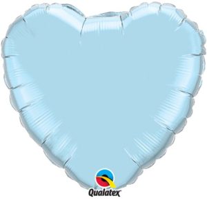 PEARL LIGHT BLUE HEART FOIL BALLOON 18"