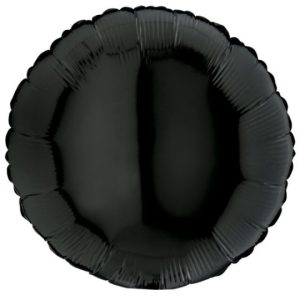 BLACK ROUND FOIL BALLOON 18"