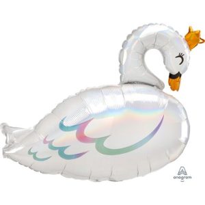 SWAN IRIDESCENT SUPERSHAPE FOIL BALLOON 29 INCH