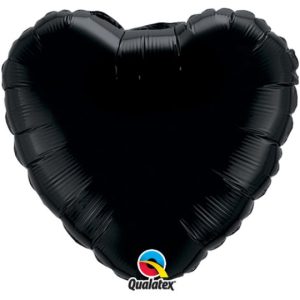 ONYX BLACK HEART FOIL BALLOON 18"