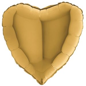 GOLD HEART FOIL BALLOON 18"