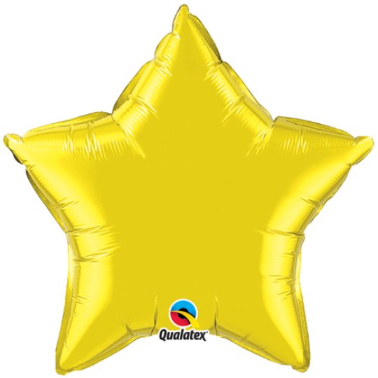CITRINE YELLOW STAR FOIL BALLOON 20"