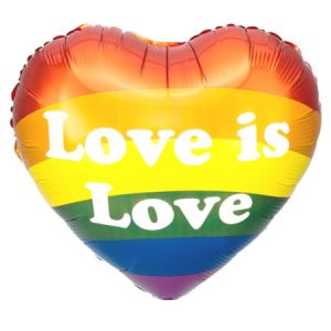18 INCH LOVE IS LOVE RAINBOW FOIL BALLOON (1)