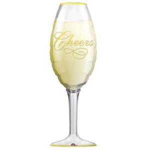 38 INCH CHEERS CHAMPAGNE GLASS SUPERSHAPE FOIL BALLOON (1)