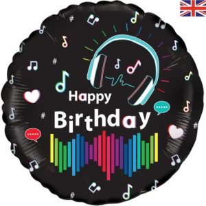 18 INCH BIRTHDAY MUSIC & MEDIA FOIL BALLOON (1)