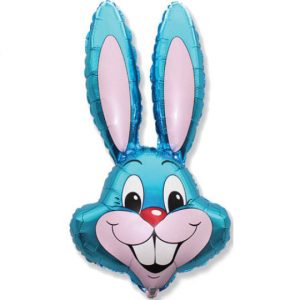 35 INCH BLUE RABBIT HEAD FOIL BALLOON (1)