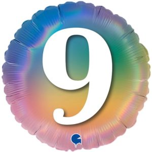 18 INCH COLOURFUL RAINBOW AGE 9 FOIL BALLOON (1)