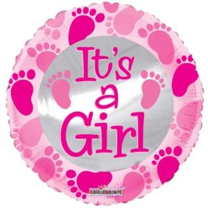 18 INCH BABY PINK FOOTPRINTS FOIL BALLOON (1)