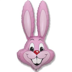 35 INCH PALE PINK RABBIT HEAD FOIL BALLOON (1)