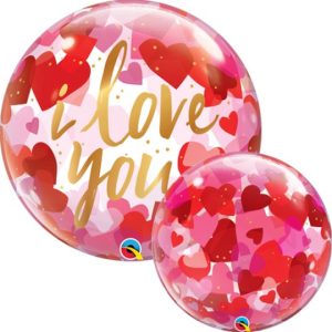 22 INCH I LOVE YOU PAPER HEARTS BUBBLE BALLOON (1)
