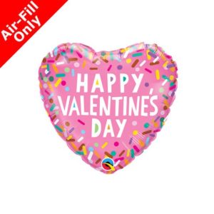 9 INCH VALENTINE'S SPRINKLES HEART FOIL BALLOON (1) - UNPACKAGED