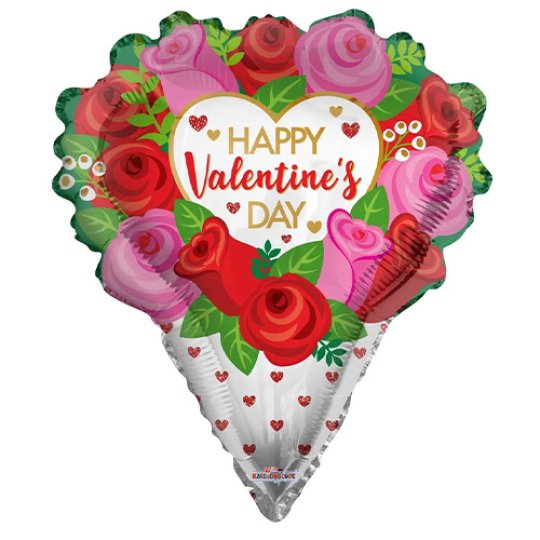 18 INCH VALENTINE ROSES BOUQUET FOIL BALLOON (1)